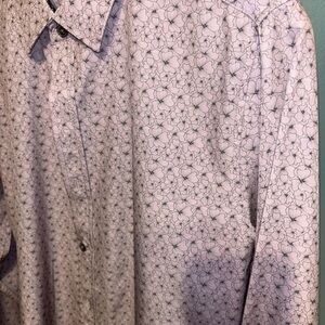 Casual Pink and Black Button Down Shirt with Floral Pattern